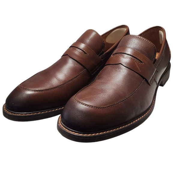 New Florsheim Leather Moc Toe Chalet Penny Loafer in Chestnut Brown main image 7